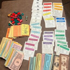 MONOPOLY GAME MONEY CARDS HOUSES PARTS PIECES